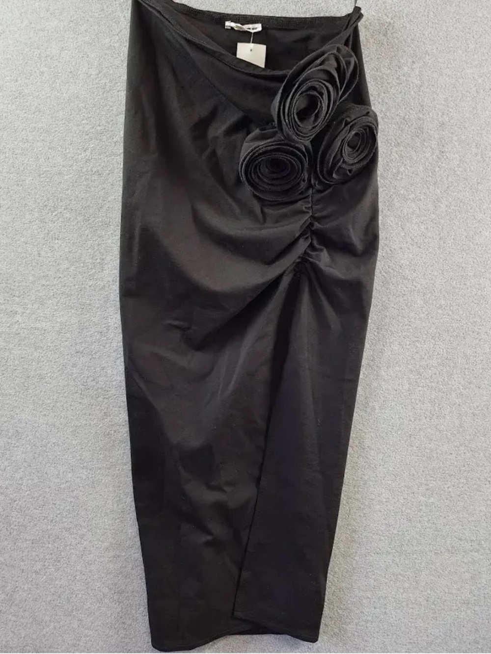 Black Floral-Accent Pencil Skirt for Women